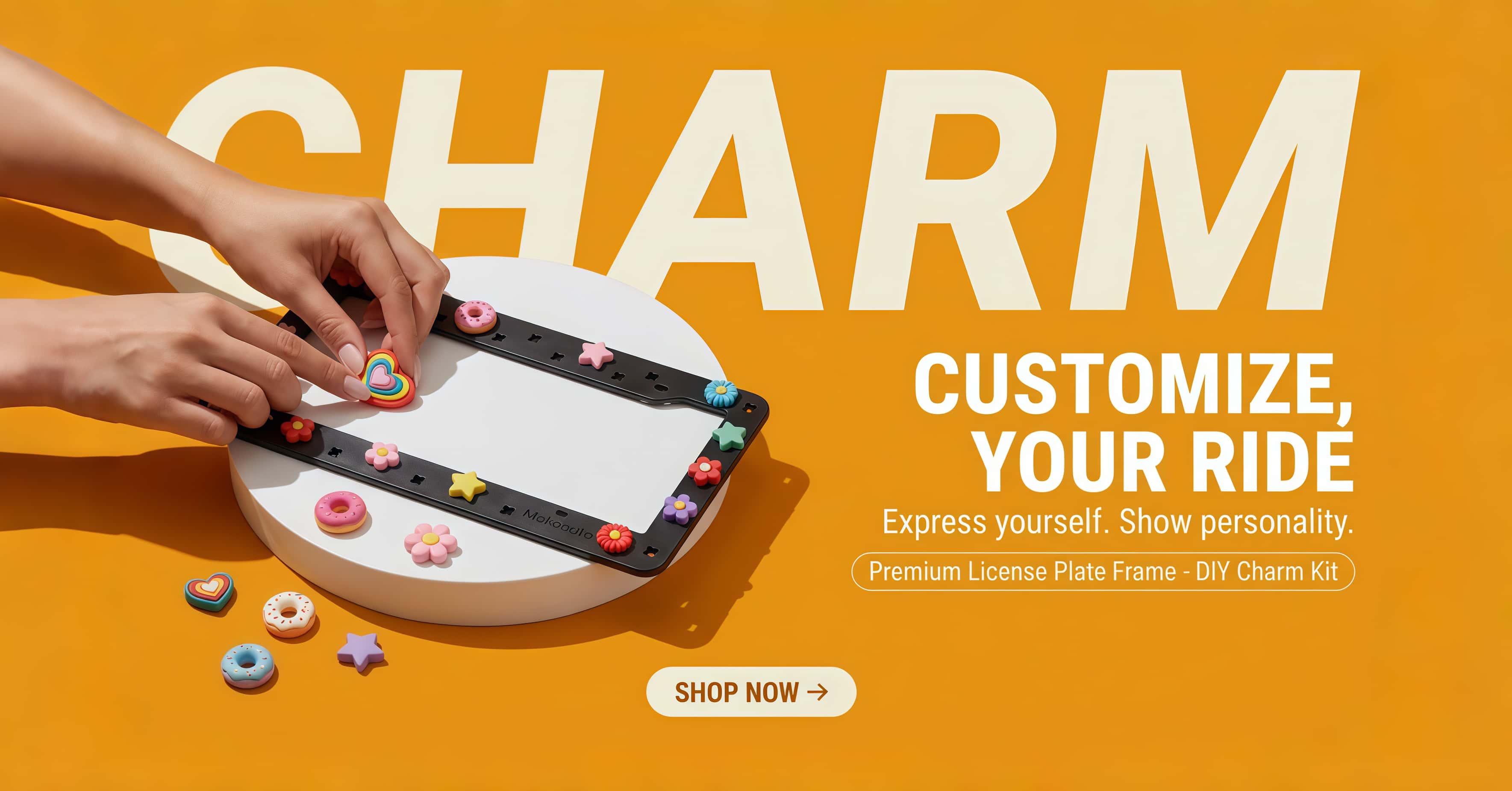 How to Personalize a License Plate Frame With Charms