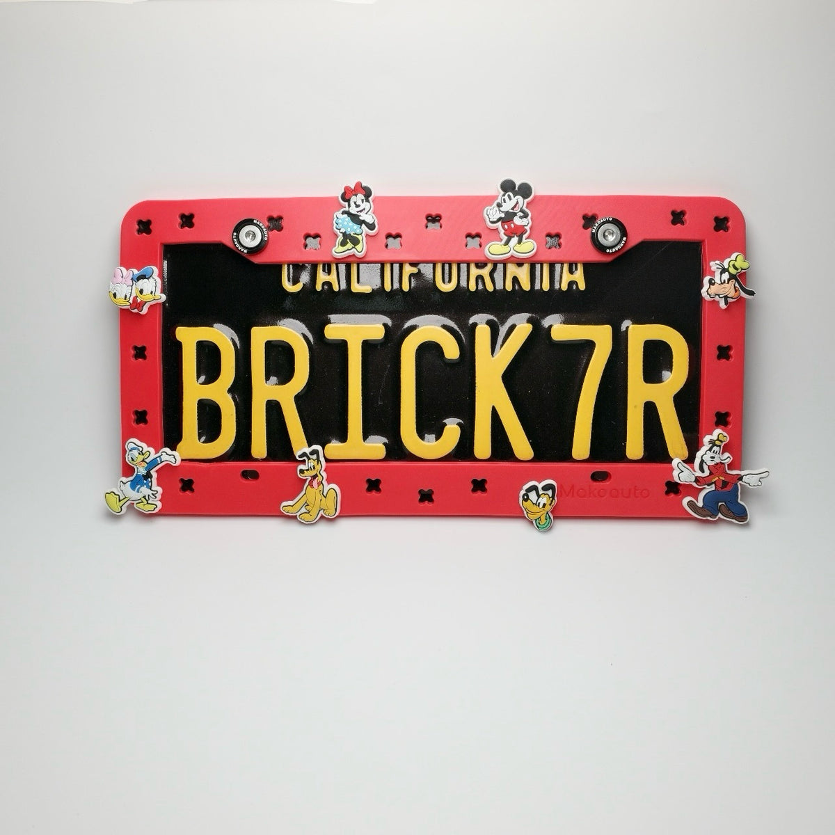 Disney Character Red License Plate Frame