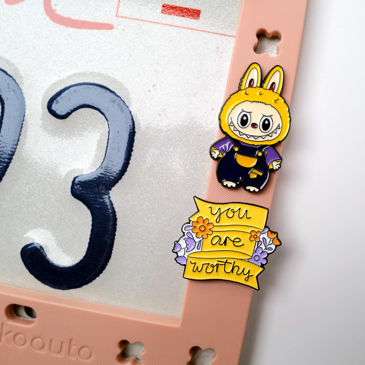 Pink DIY license plate frame and kawaii charm set product image 3