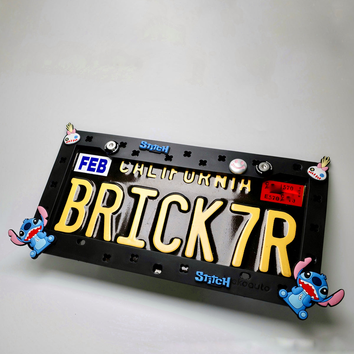 Custom DIY Stitch license plate frame product image 1