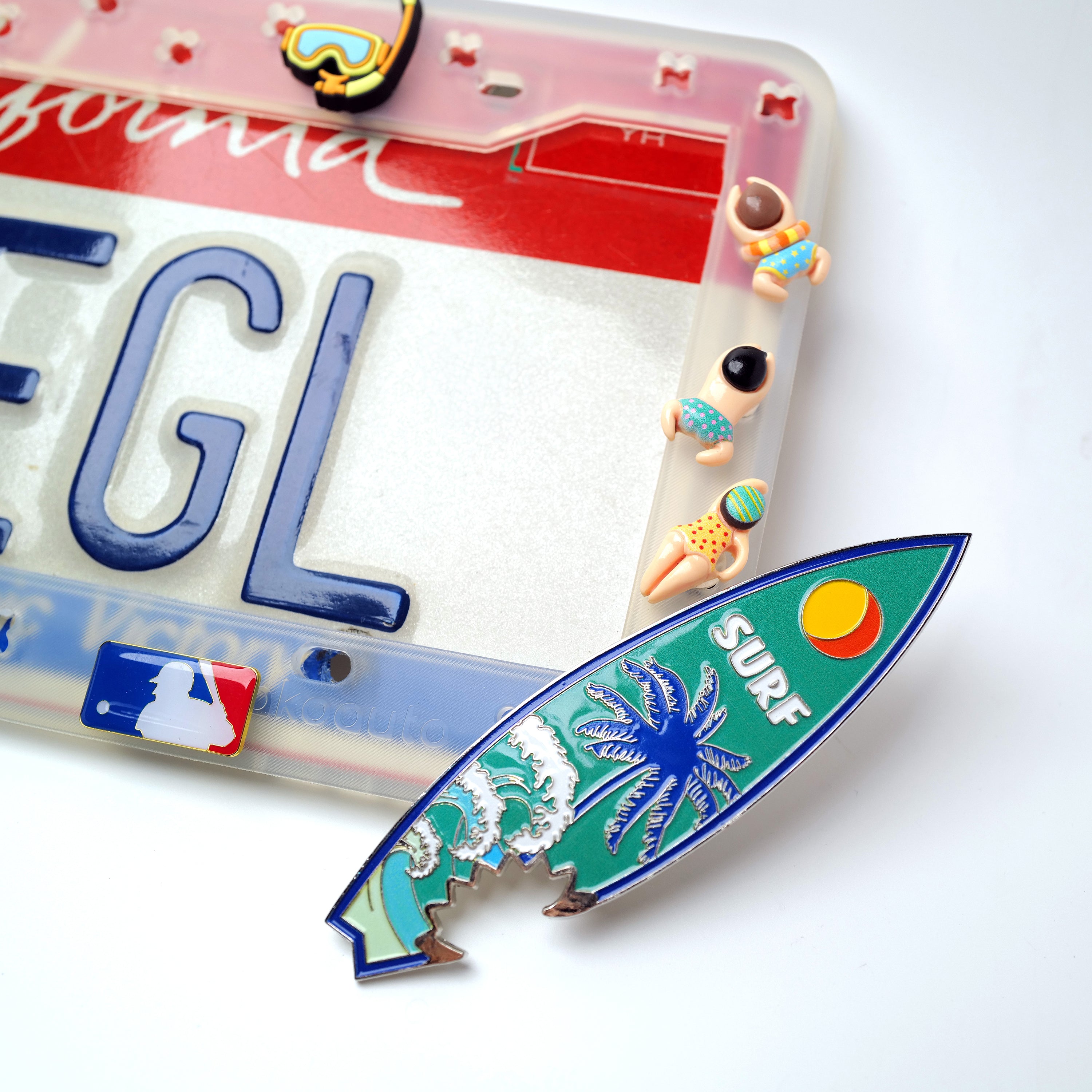 Makoauto "Clear Vibe" DIY License Plate Frame + Charms Bundle