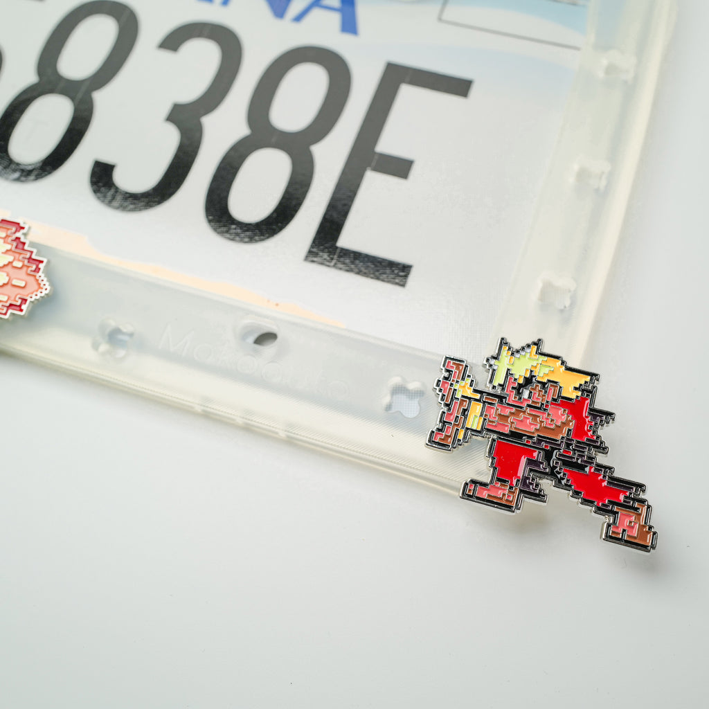Makoauto "Pixel Fighter" Clear DIY License Plate Frame + Charms Bundle