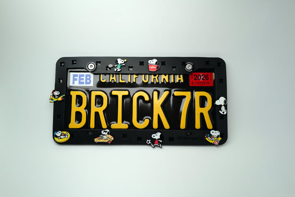 Classic Comic Pup & Yellow Bird License Plate Frame