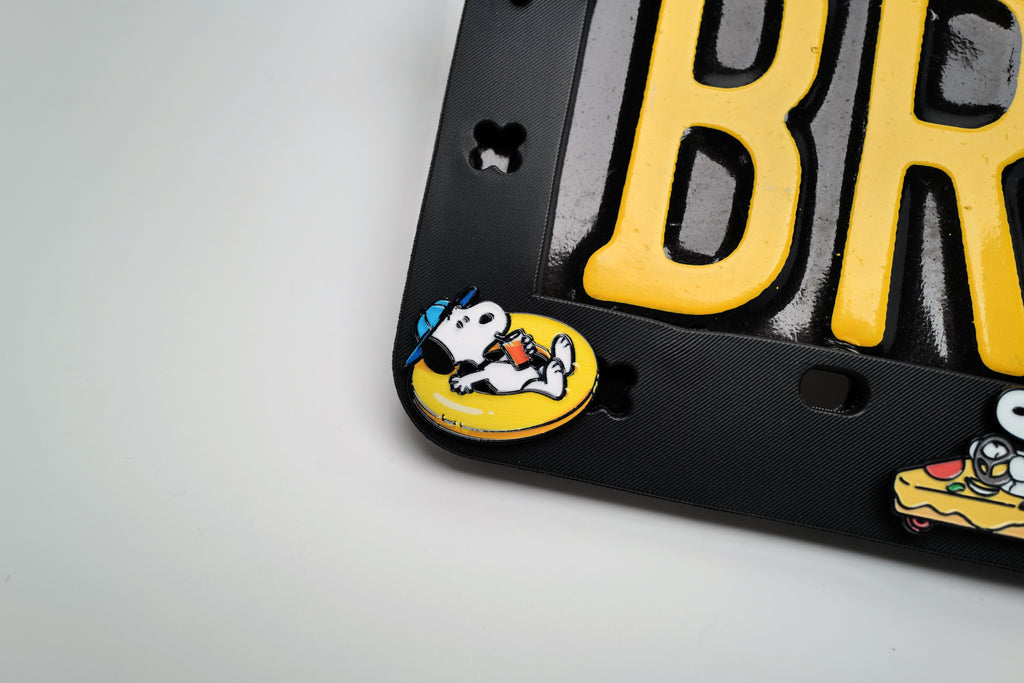 Classic Comic Pup & Yellow Bird License Plate Frame