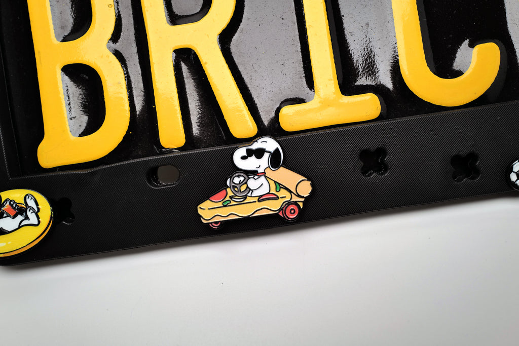 Classic Comic Pup & Yellow Bird License Plate Frame