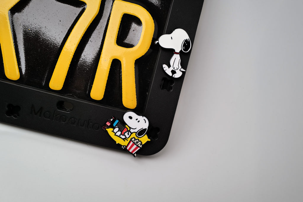 Classic Comic Pup & Yellow Bird License Plate Frame
