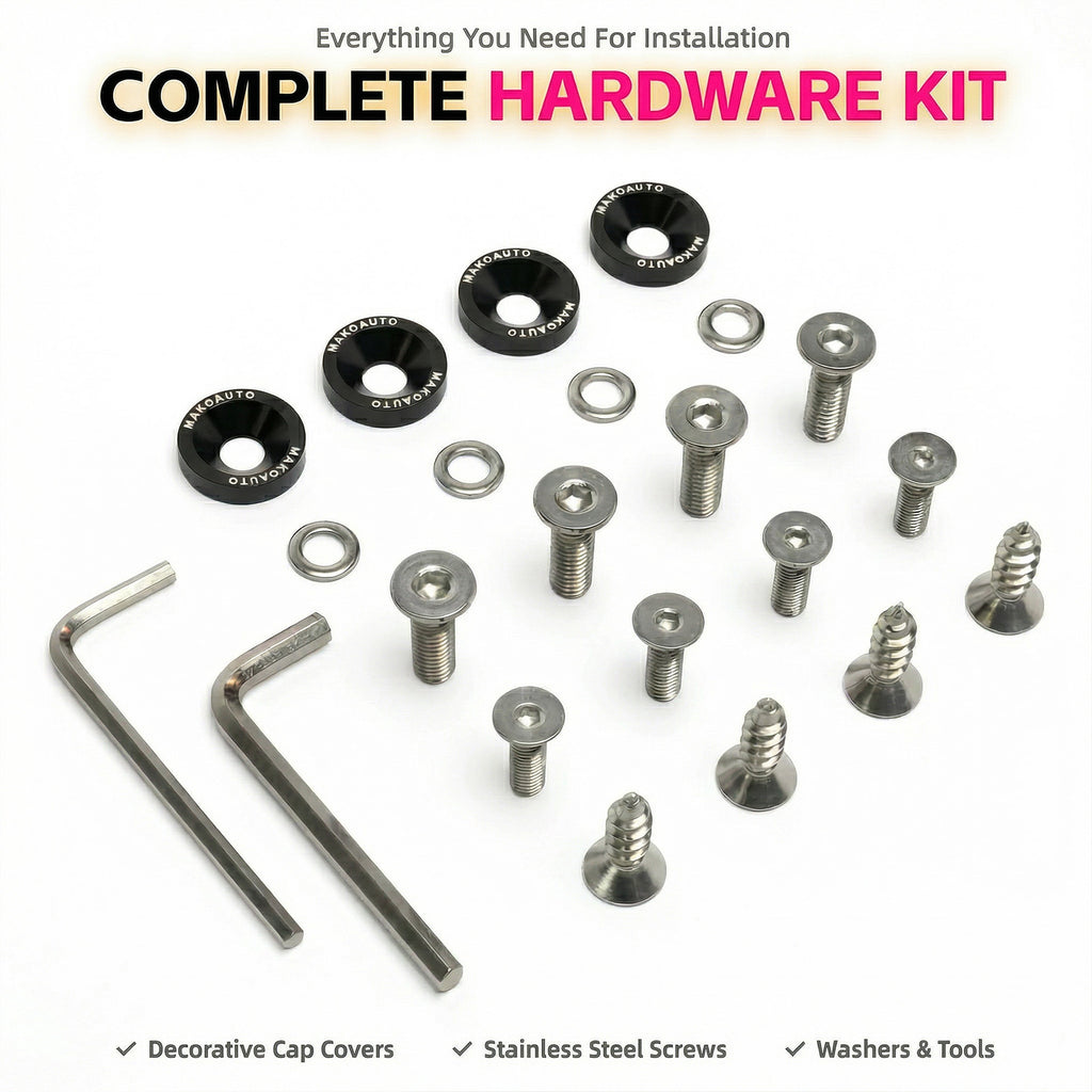 Makoauto "Clear Vibe" DIY License Plate Frame + Charms Bundle
