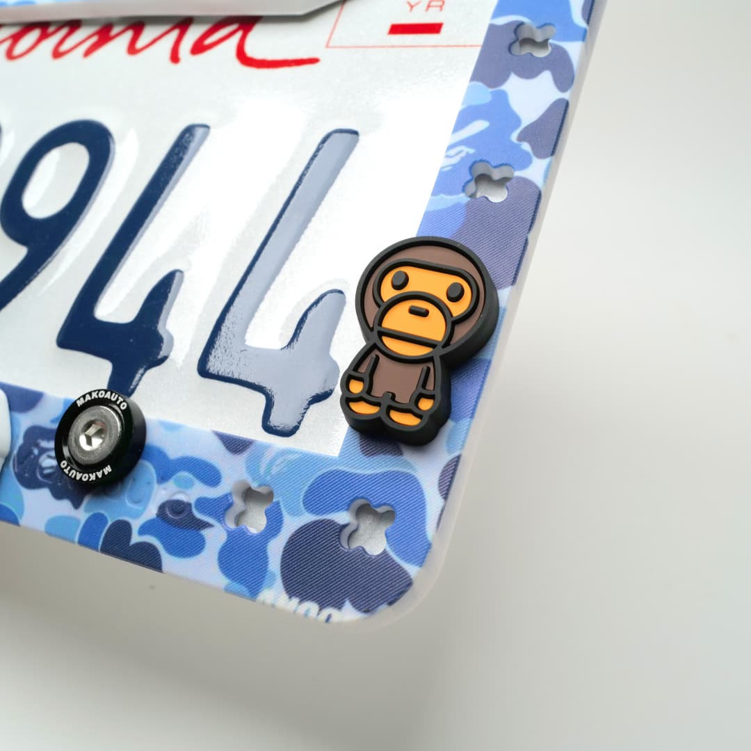 Makoauto™ Patented DIY License Plate Frame Kit - Blue Urban Camo Edition (Hypebeast Streetwear Bundle)