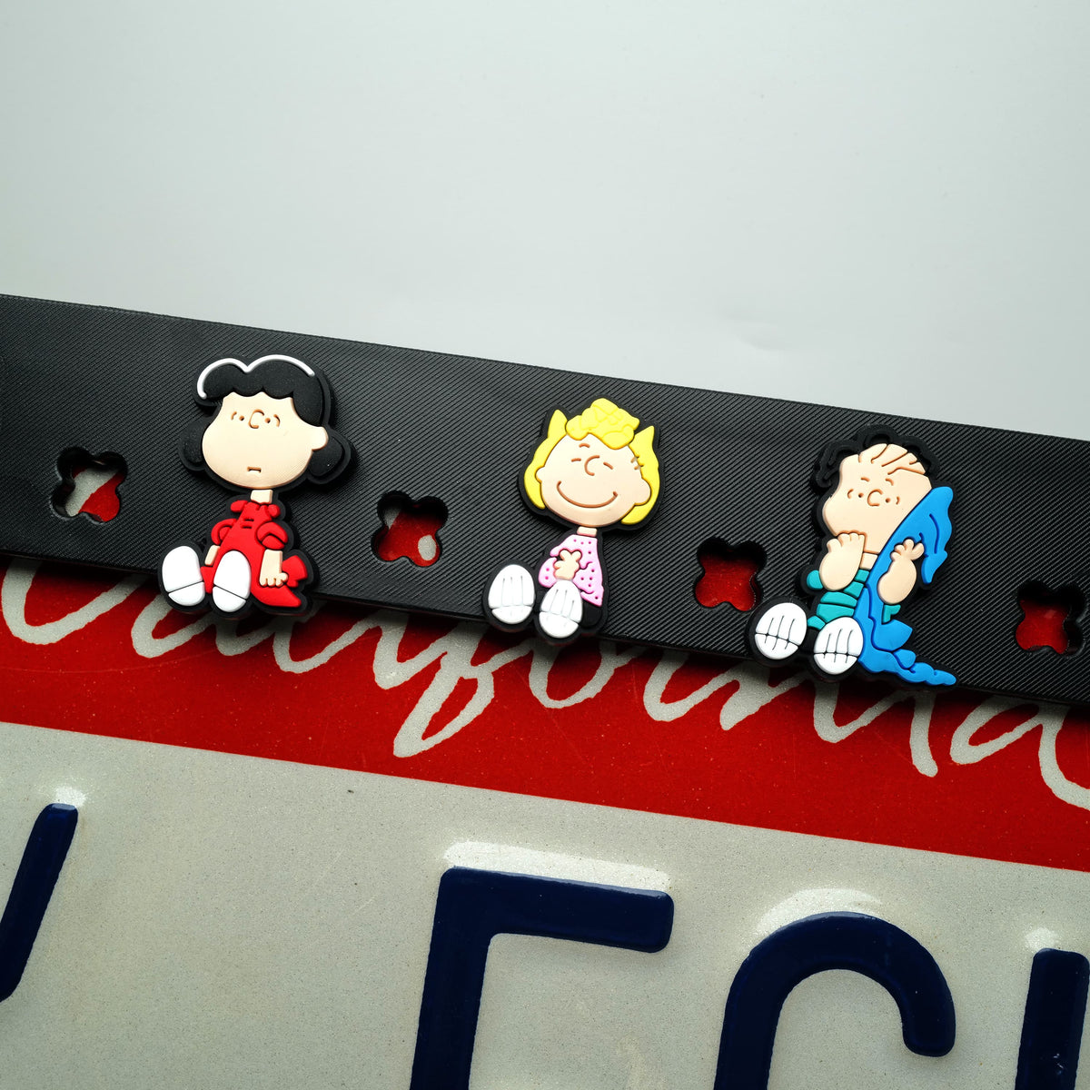 Close-up detail of themed 3D TPU charms