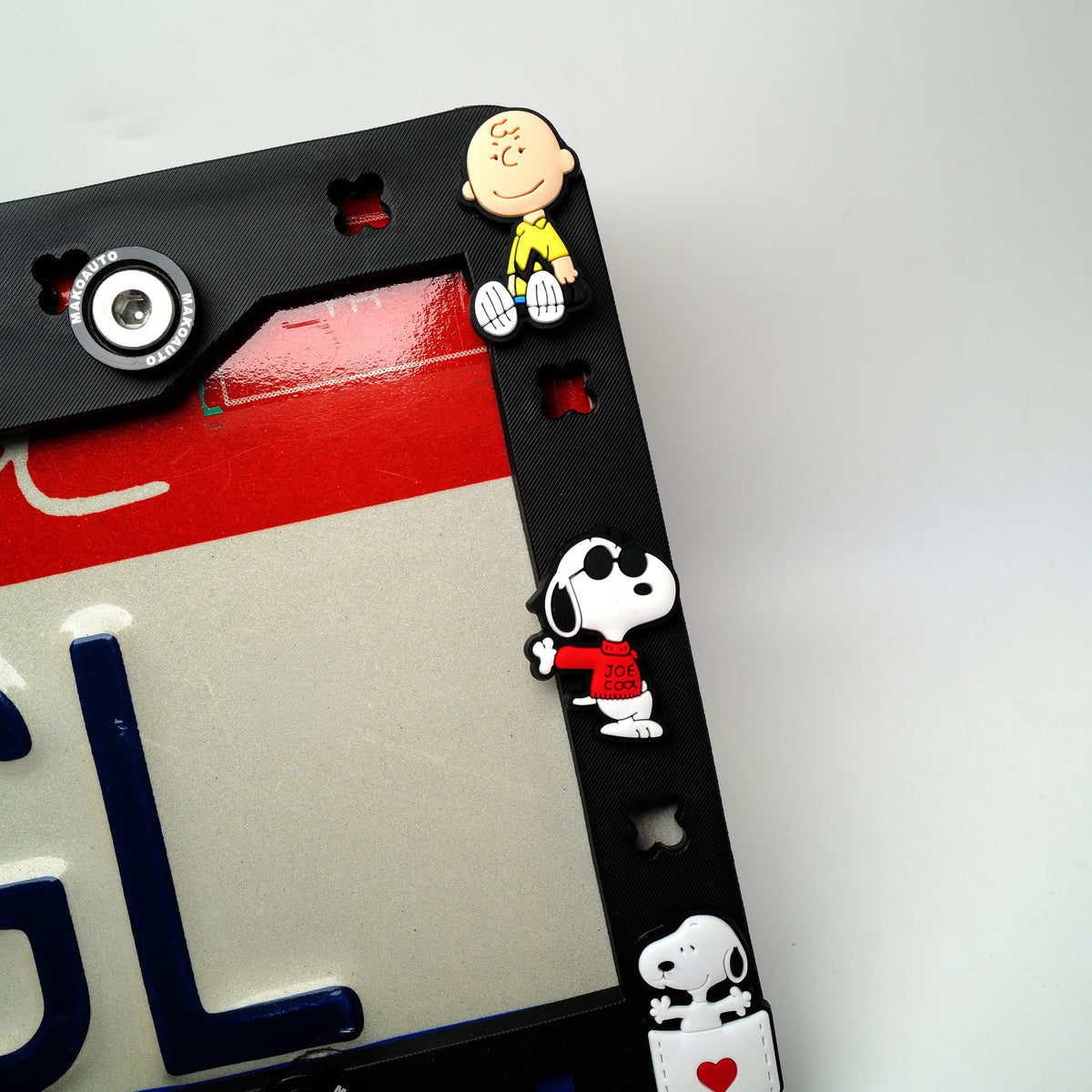 Blue camo streetwear shark license plate frame style