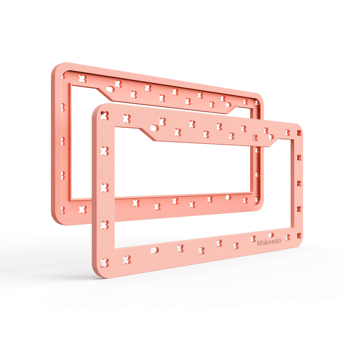 Two-pack of red DIY TPU license plate frames