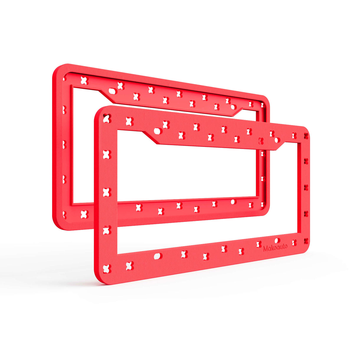 Red MAKOAUTO DIY license plate frames two-pack