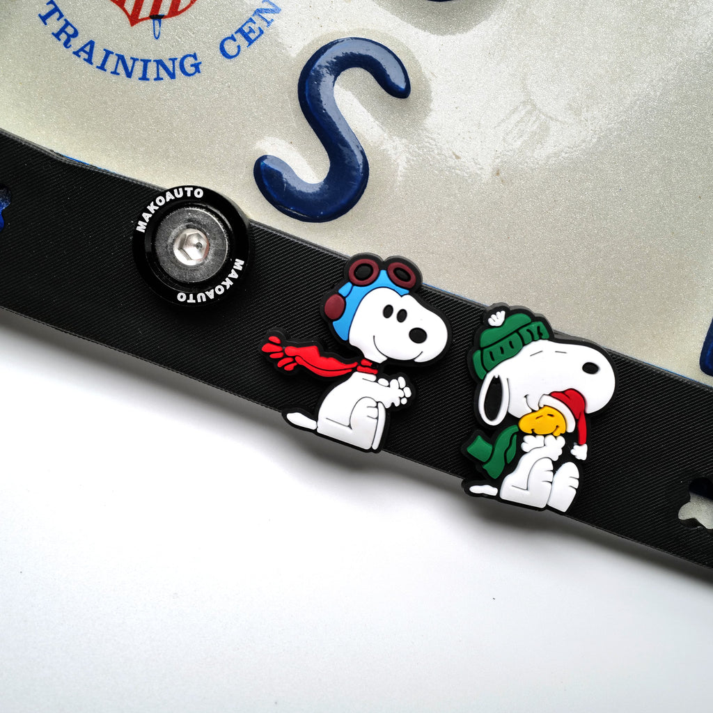 Makoauto™ Patented DIY License Plate Frame Bundle - Customizable Matte Black TPU Kit with 8 Themed 3D Charm Sets