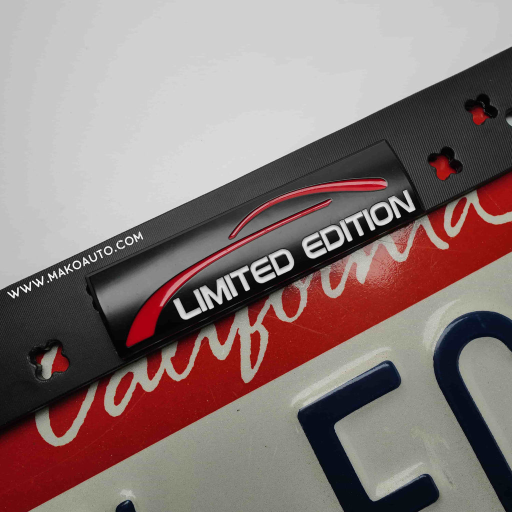 Makoauto "The 277 Legacy" Metal Series | Black DIY License Plate Frame + 3D Aluminum Vintage Racer Charms